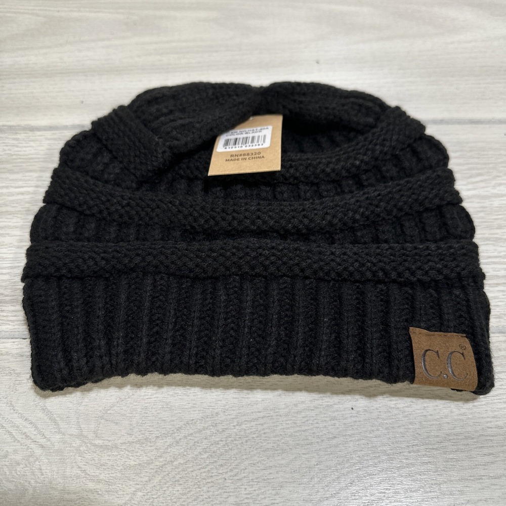 C.C Women's (One Size) Chunky Soft Ribbed Cable Knit Skull‎ Cap Beanie Acrylic